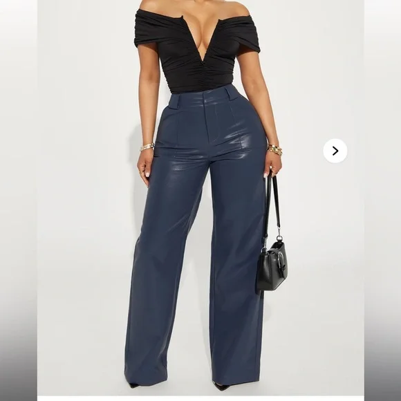 Fashion Nova Navy Wide Leg Pants - Picture 1 of 2